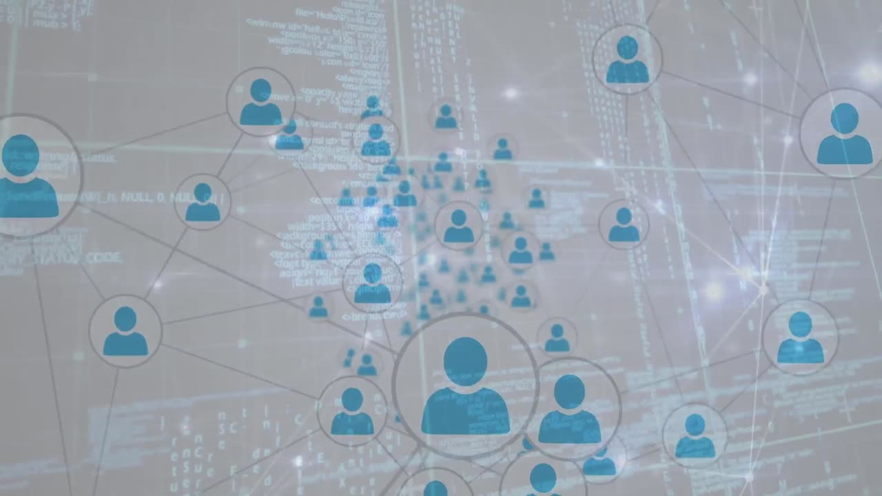 검은색 배경 위의 데이터 처리 애니메이션