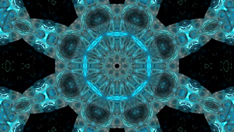 movimiento de caleidoscopio abstracto: círculos geométricos y formas de estrellas
