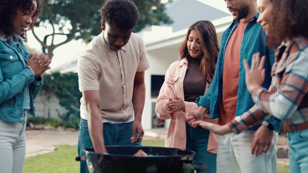 Friends Enjoying a Backyard Barbecue