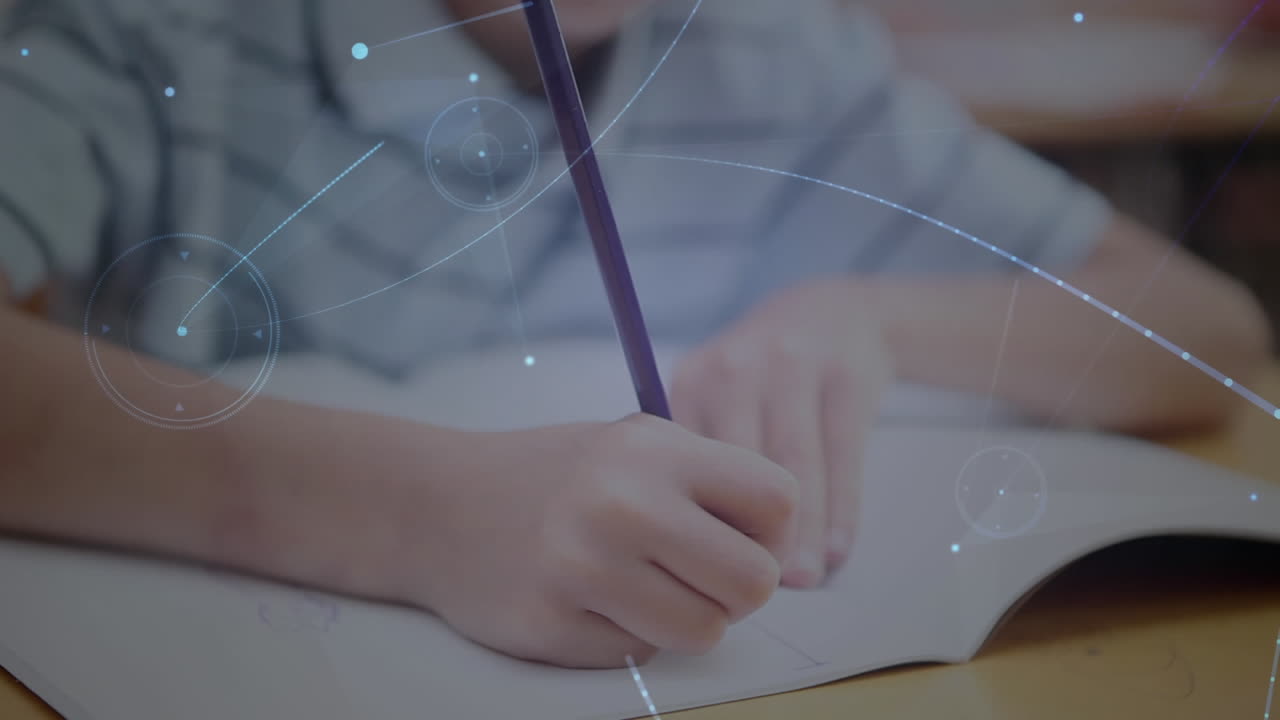 학교생의 글쓰기를 통한 연결 네트워크의 애니메이션