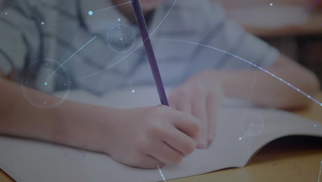 학교생의 글쓰기를 통한 연결 네트워크의 애니메이션