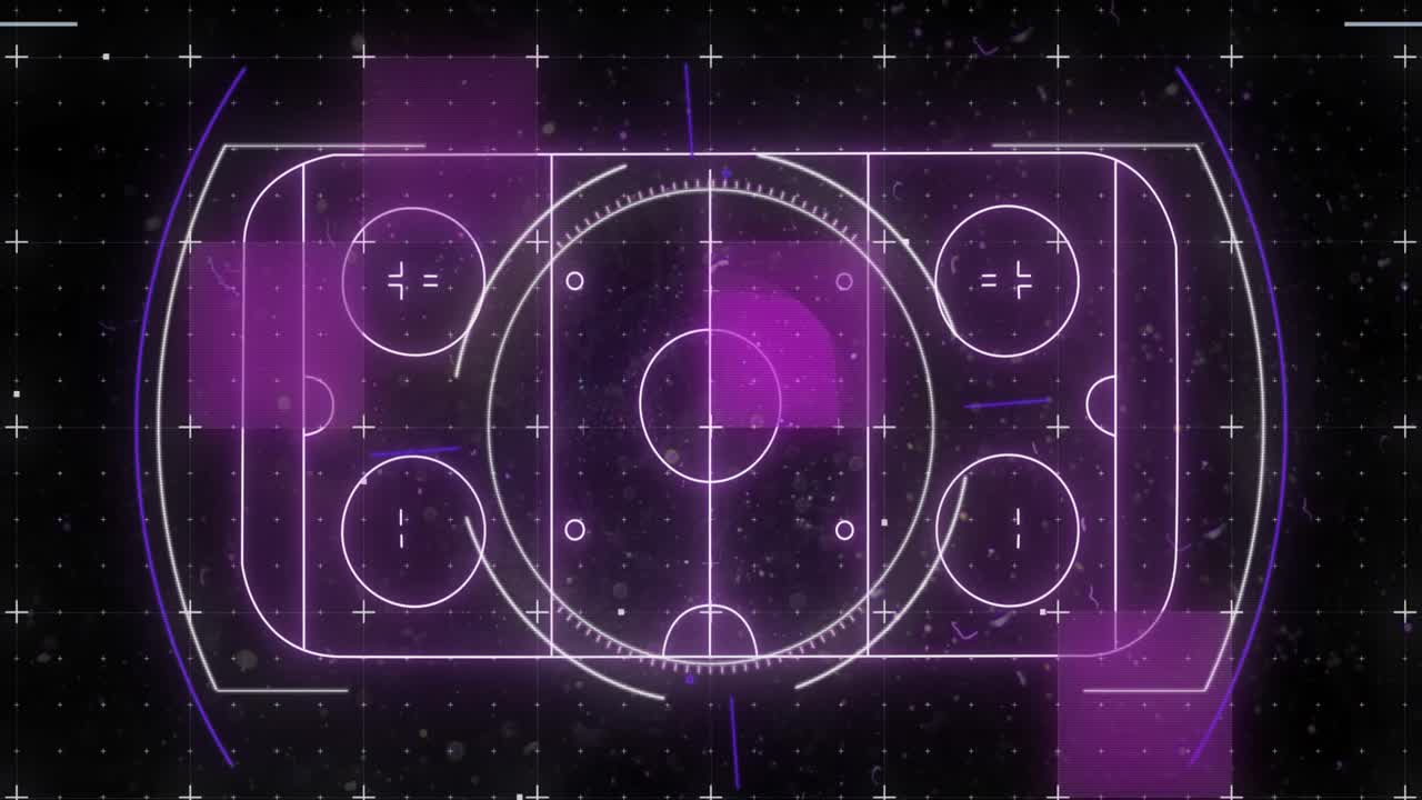 빈 사무실에서 스 ⁇  스캐닝과 데이터 처리의 애니메이션