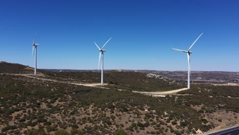 large wind turbines alternative clean energy california drone orbit