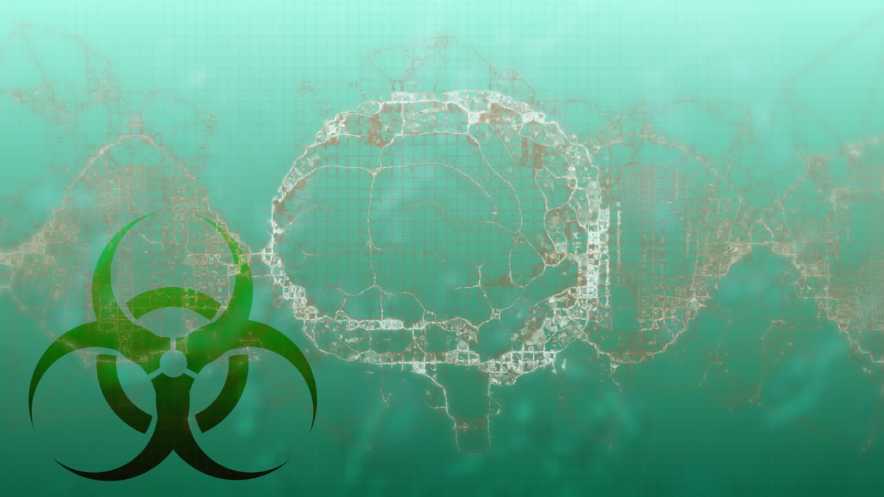 animación del adn giratorio sobre el cerebro giratorio