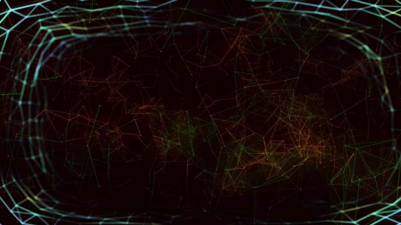 Animation af forbindelser i sort digitalt rum