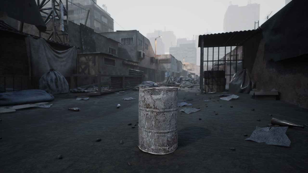 포스트 아포칼립스 슬럼: 황폐한 도시 풍경