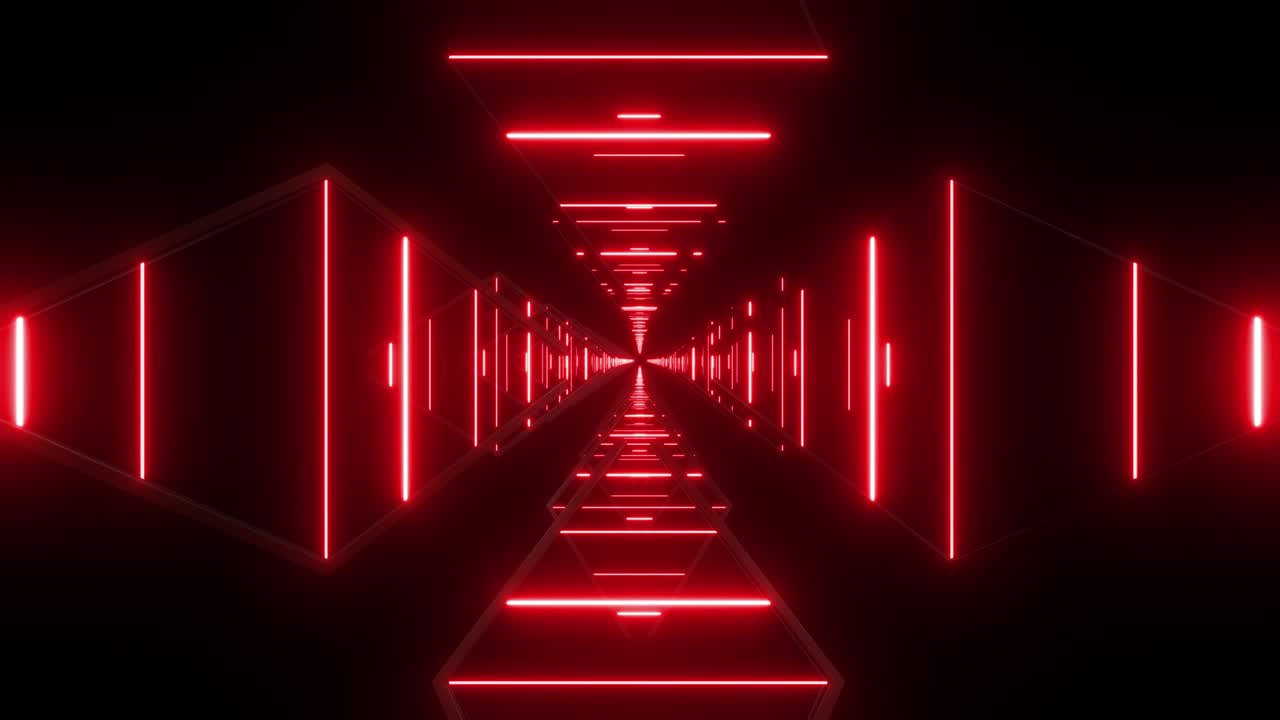 bucles de vj geométricos rojos abstractos