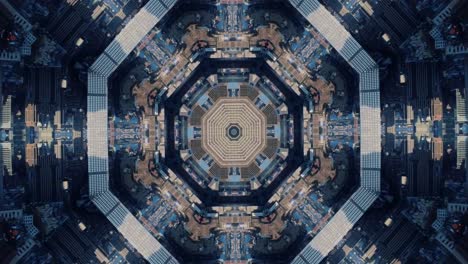 city new york kaleidoscope landscape mandala animation graphic party background led trance trippy