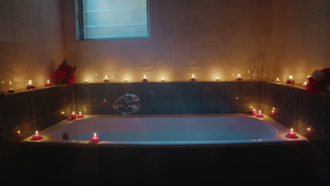 bath tub for love couple with red candles