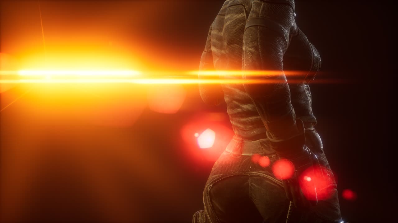 mujer joven cyberpunk, estilo futurista