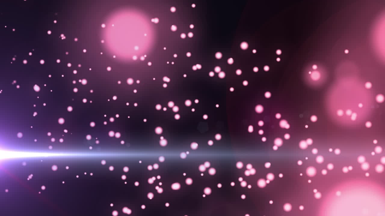 animación de puntos de luz y formas sobre fondo negro