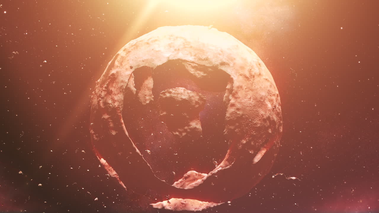 우주에서 손상된 행성