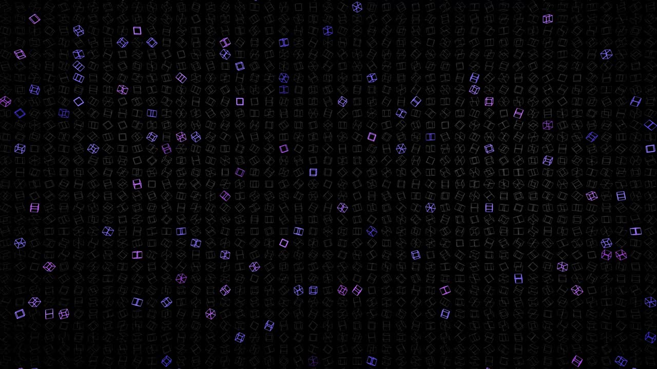 3d abstracto simple fondo geométrico con rectángulos multicolores marcos como bombillas de luz parpadeando luces de neón en 4k. animación en bucle suave. diseño de movimiento creativo simple bg con objetos 3d