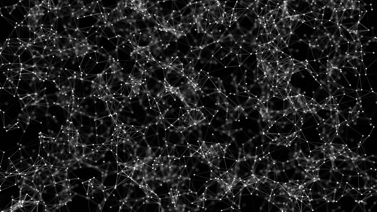 A network of connected lines and dots moving abstract plexus background