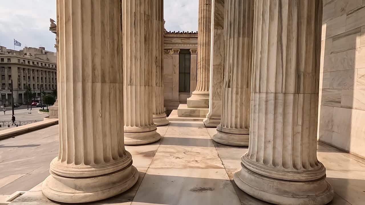 Impressive Marble Columns of a Greek Building