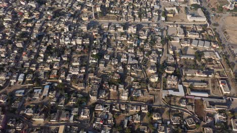 aerial view over jericho city in palestine territory rooftops