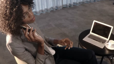 Businesswoman talking on mobile phone