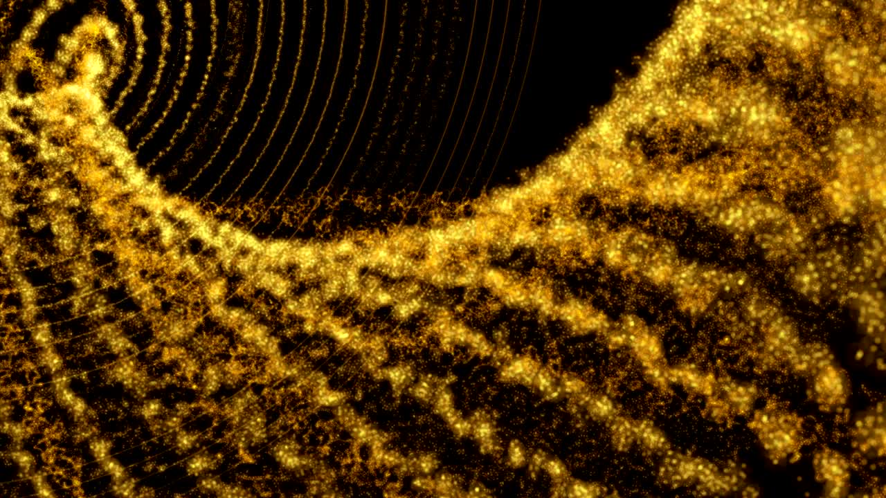 금 입자, 반이는 화려함, 모션, 비, 4k, 축제 배경 개념