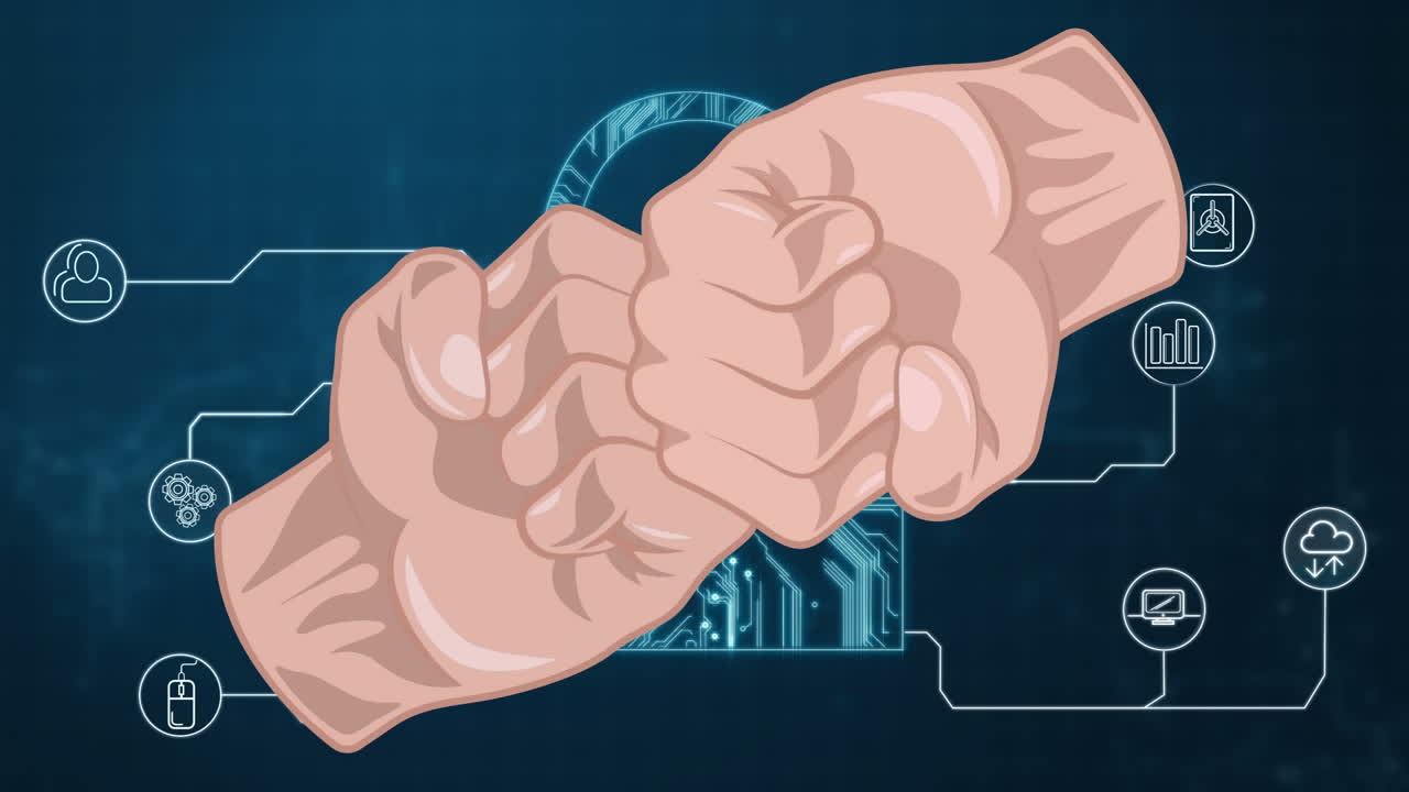 ⁇ 락을  ⁇ 르는 주먹의 애니메이션