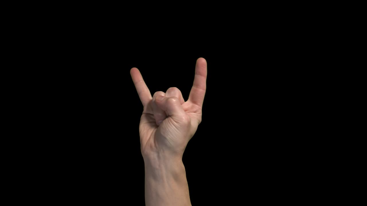 Mano che fa il simbolo del rock and roll