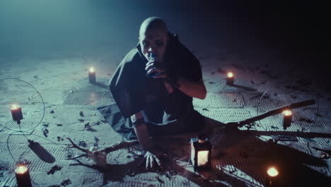 dark ritual scene