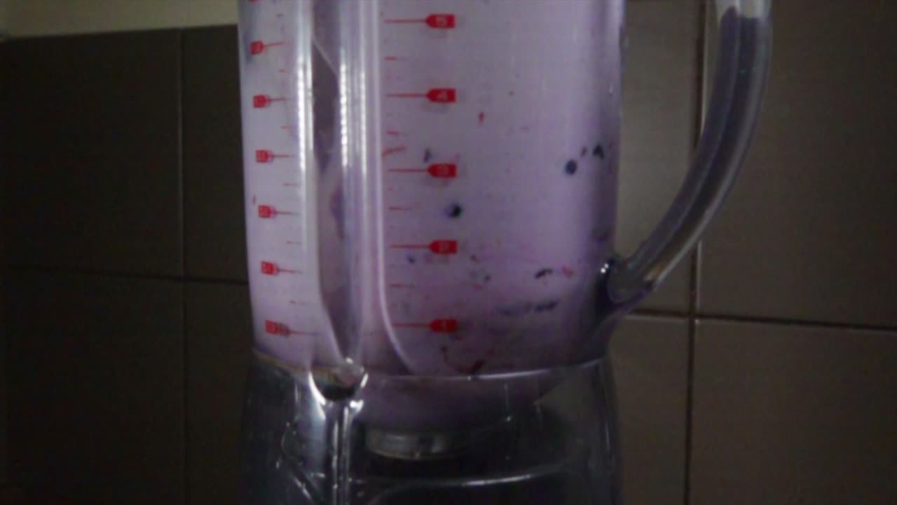 Making a Berry Smoothie in a Blender