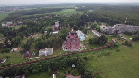 lukino village and cathedral of ascension aerial view