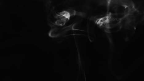 Humo-Blanco-Y-Negro-Abstracto-Con-Un-Fondo-Negro-En-Cámara-Lenta