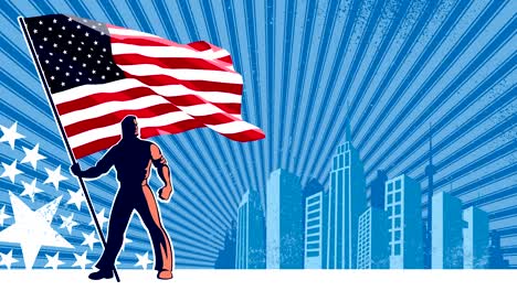 portador de la bandera de los estados unidos