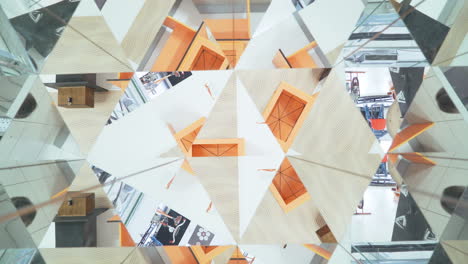 Child in a kaleidoscope tunnel. Glance into infinity