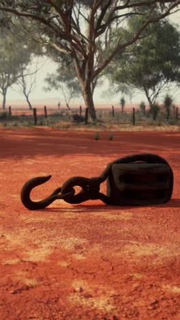 rusty pulley in the australian outback