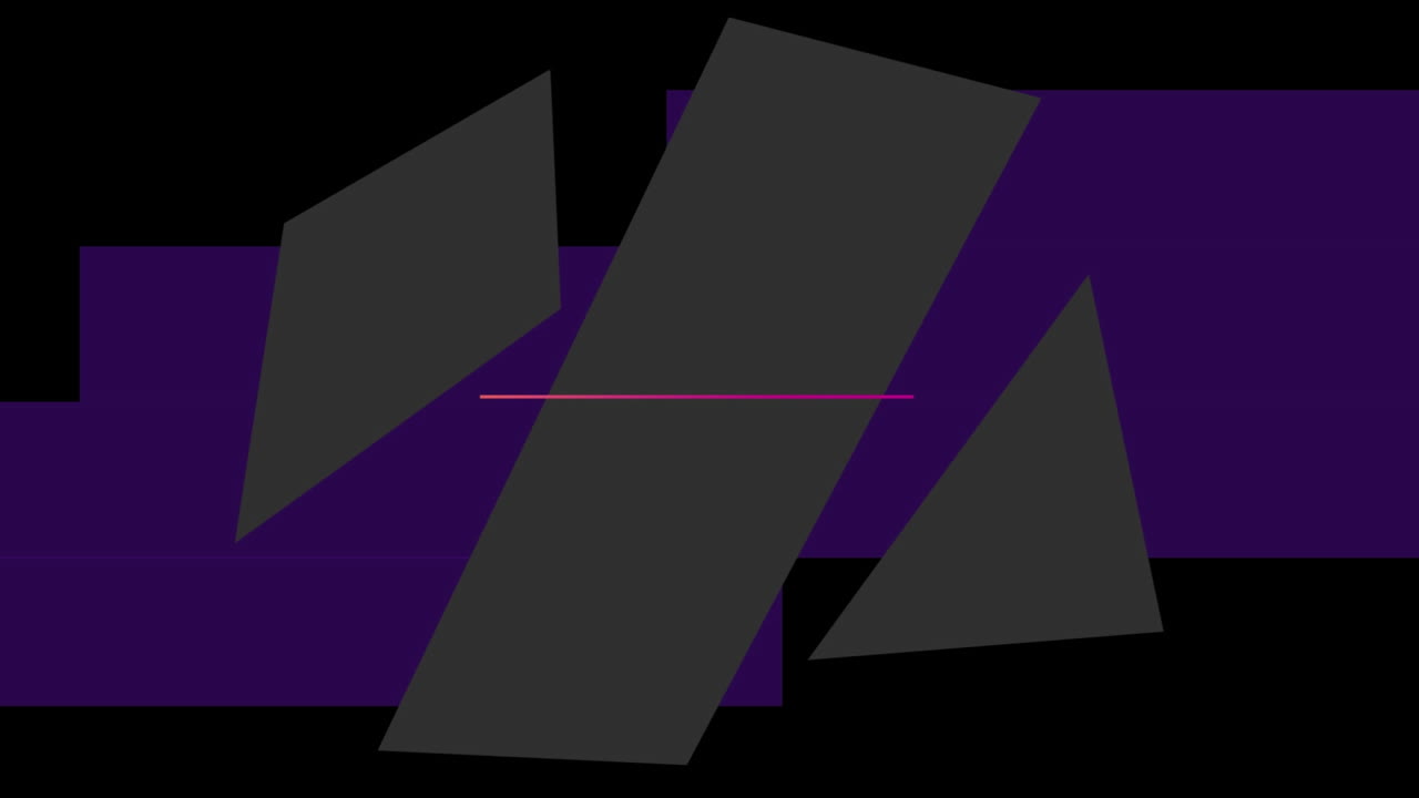 Animation of moving shapes over black background