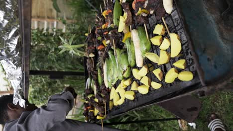 preparándose para una barbacoa - tiro vertical