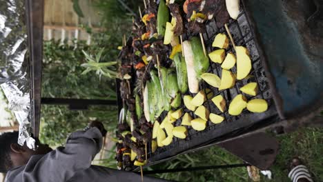 preparing for a barbeque - vertical shot