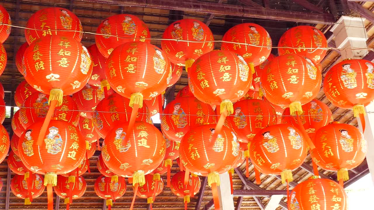 linternas rojas de seda tradicionales chinas