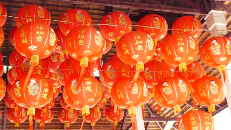 traditional silk red lanterns of chinese