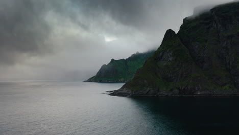 lofoten islands aerial landscape