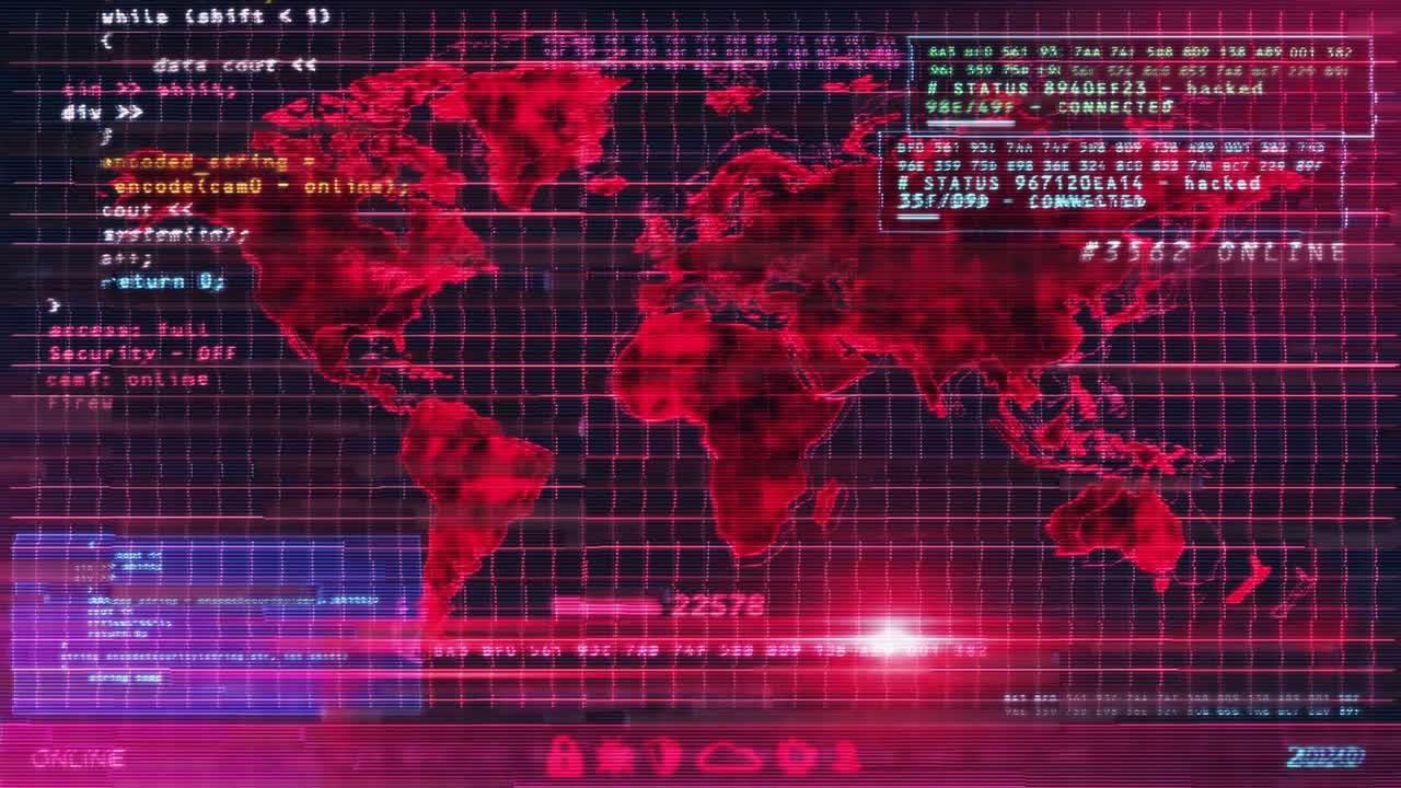 디지털 스크린에서 지구 지구 지도