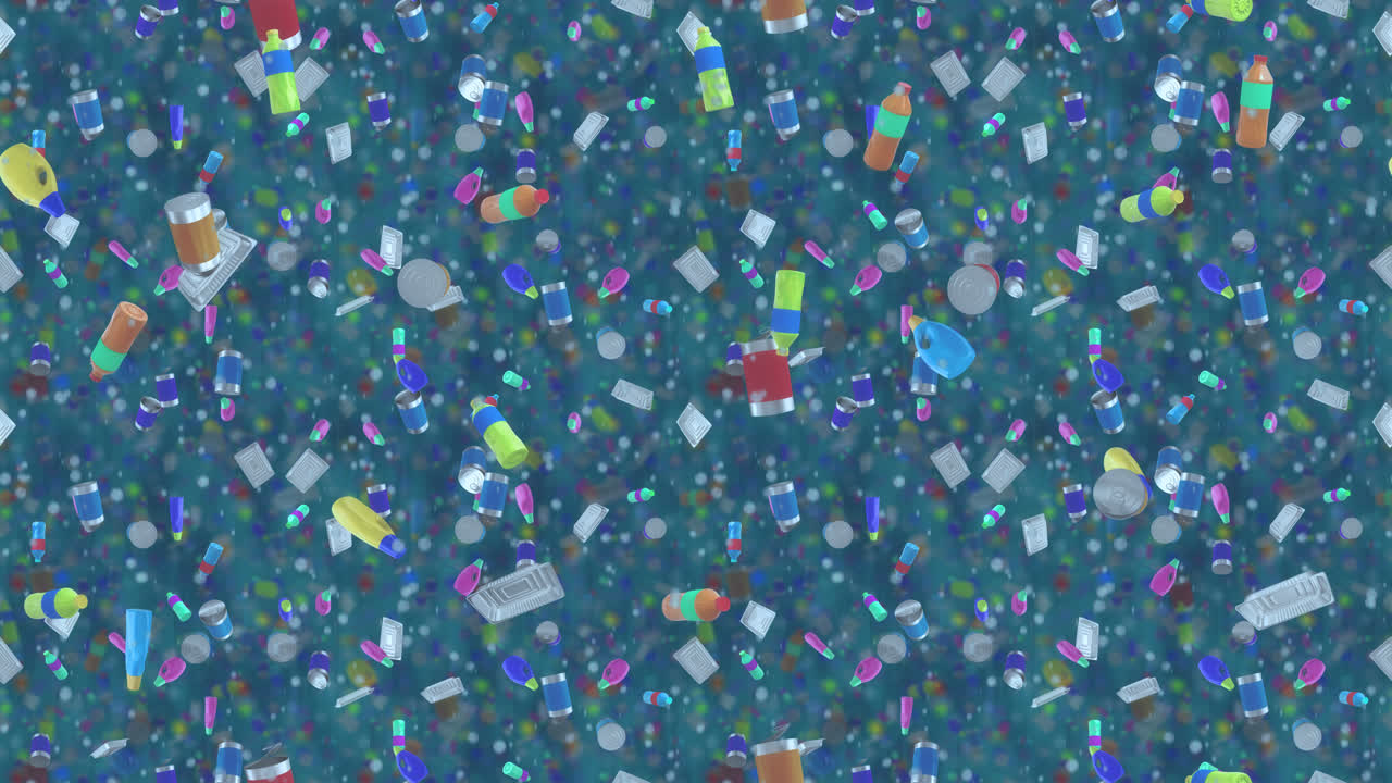 Recycling sea trash ecology loop tile background sinking