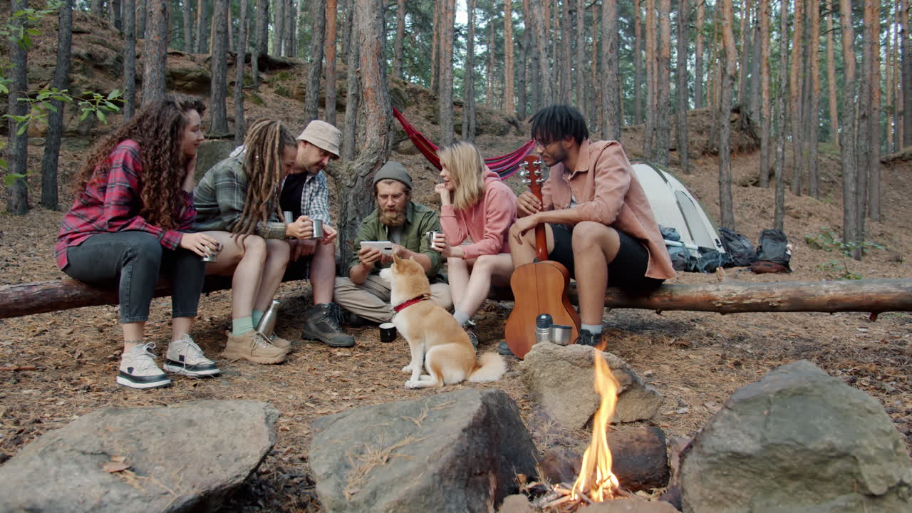 Friends Camping in the Forest