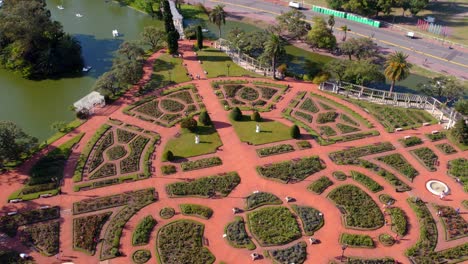 aerial view of the palermo rose garden in buenos aires, argentina