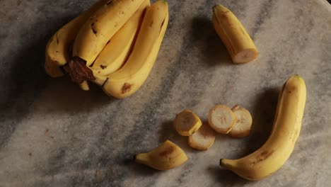 sliced fresh banana on a table