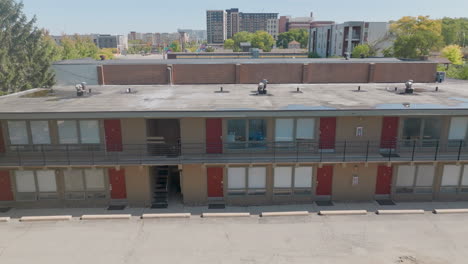 Low-Income-Apartment-Housing-Complex-in-North-America,-Aerial