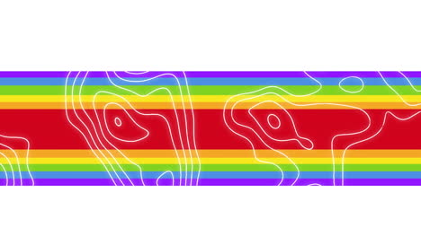 animación de líneas móviles sobre la bandera del arco iris lgbt