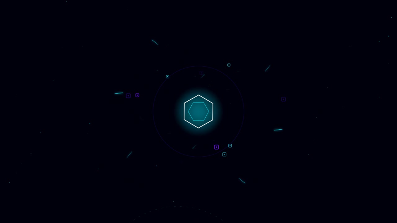 Abstract Digital Hexagon HUD Interface Animation