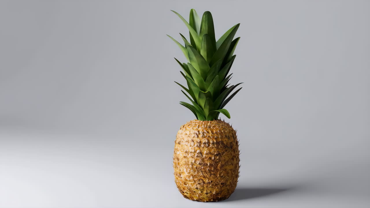 A Fresh Pineapple on a Plain Background