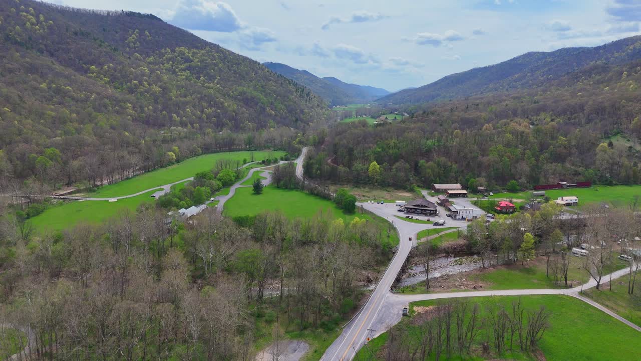 Wide Valley View of Seneca Rocks Area, West Virginia in Spring, USA