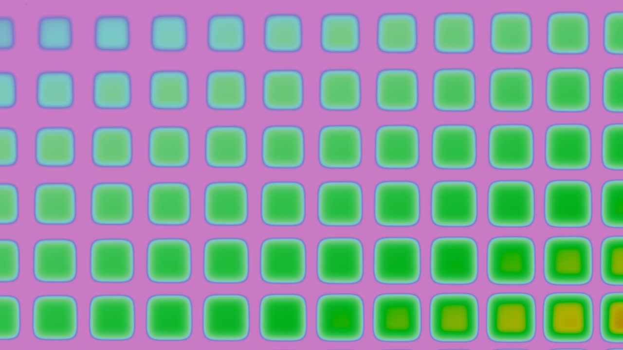 다채로운 애니메이션 사각형의 추상적인 배경이 흐르고 있습니다.