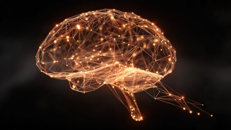 A Stunning Visualization of a Neural Network Representing the Human Brain, Displaying Intricate Connections and Illuminated Pathways of Thought and Memory