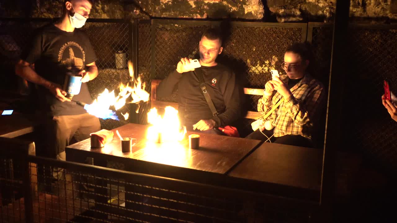 Flair Bartending Show in a Cave Bar